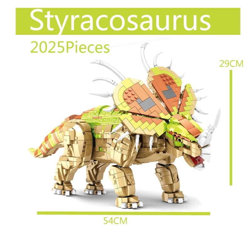 New 2024 Styracosaurus Building Blocks Bricks OF Dinosaur Jurassic Series For 9-18  years old 2025Pcs Big Model