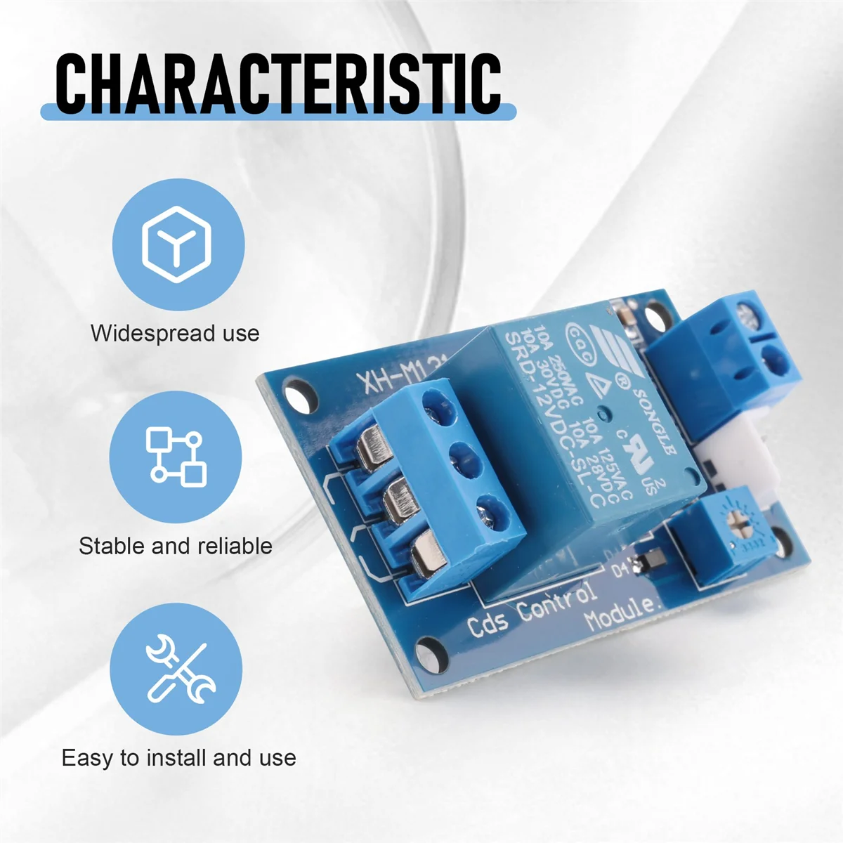 12V สวิตช์ควบคุมไฟรีเลย์โมดูลโฟโตรีซีสเตอร์เซ็นเซอร์ตรวจจับ XH-M131