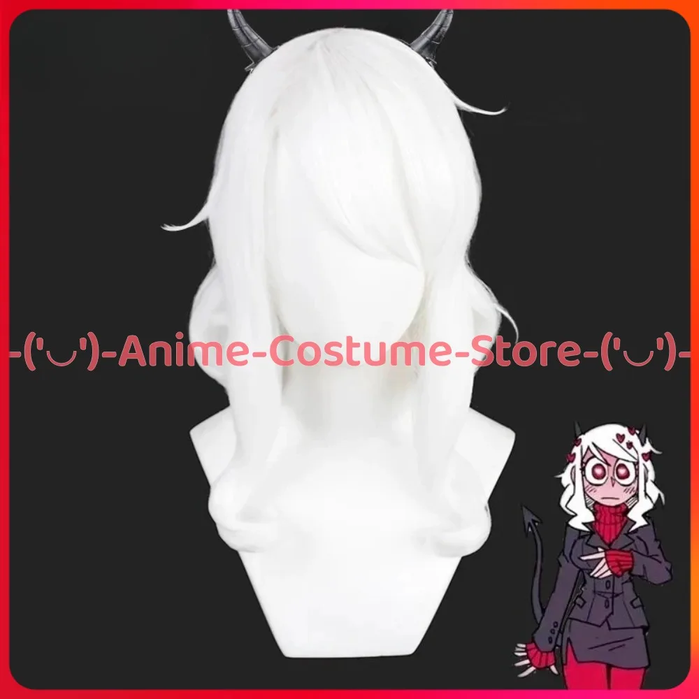 

Helltaker Modeus Cosplay Wig with Horns Anime Game Character Halloween Carnival Party Costume Wigs Heat Resistant Synthetic Hair
