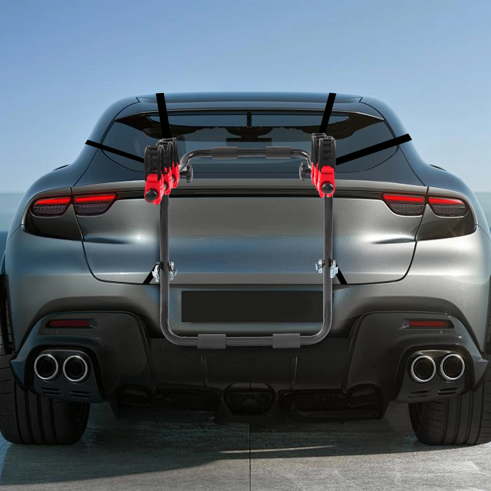 العالمي جذع شنت دراجة رف سيارة الخلفية دراجة الناقل رف أمتعة دعم 3 الدراجات لمعظم السيارات جذوع سيارات الدفع الرباعي Minivans #6