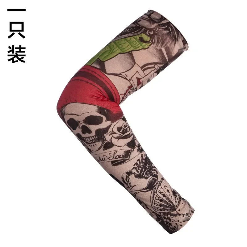 1Pcs Outdoor Sport Flower Arm Sleeves New Sun Protection Summer Cooling Arm Cover Basketball Running Tattoo Arm Sleeves