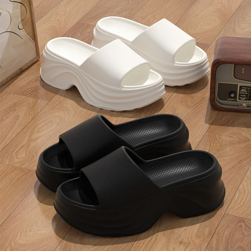 Chunky Plateau-Slipper für Damen – Rutschfeste Indoor- und Outdoor-Sandalen, Strand-Slides aus EVA, rutschfeste offene Sommerschuhe für Zuhause – Detail 5