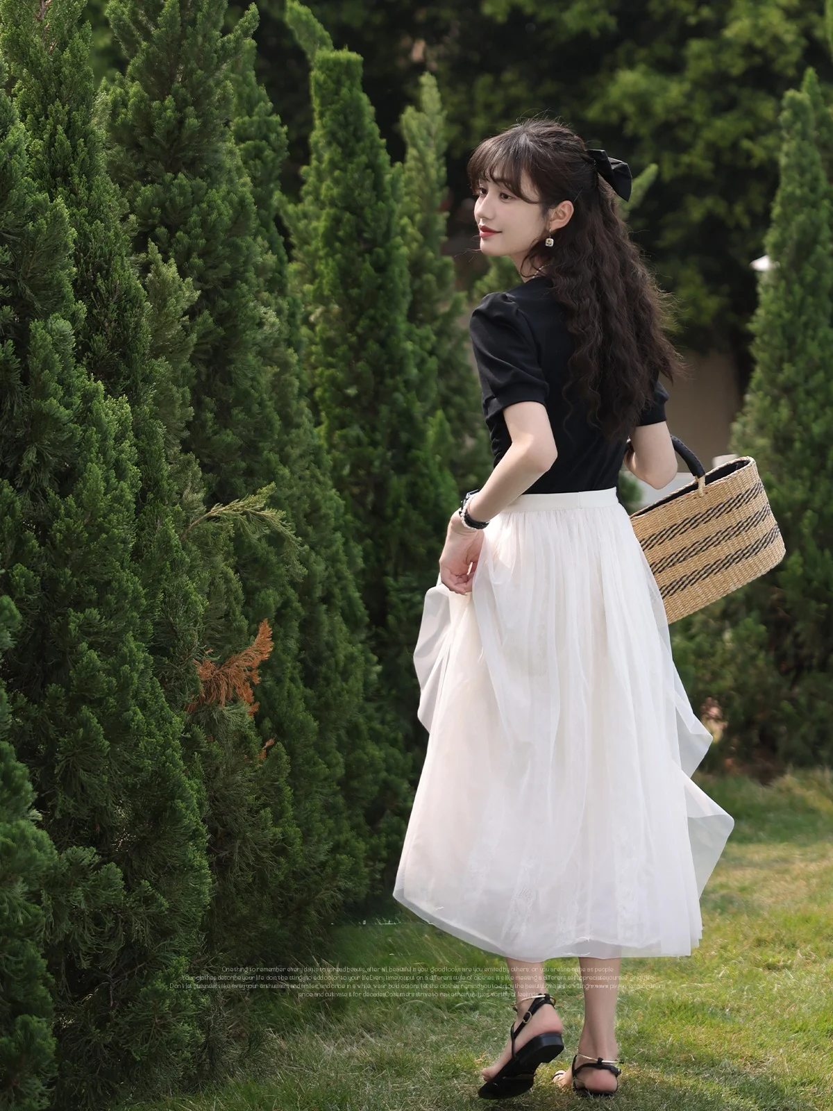 

Белая юбка-миди Ele Apricot от Lu Xiang Nan, летняя, приталенная, с молнией, для женщин, для офиса и повседневной носки