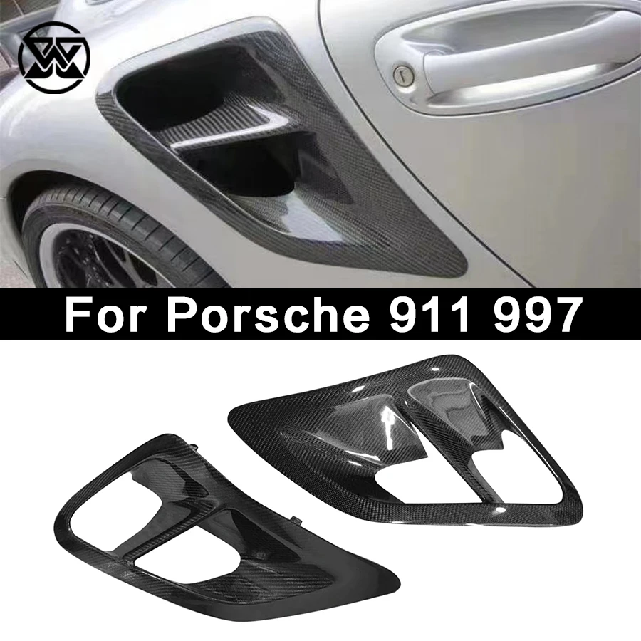

Для Porsche 911 997 2004-2012 боковое крыло из углеродного волокна, вентиляционное отверстие, плавник, впускной совок, крышка панели, накладка, разветвитель, комплект кузова