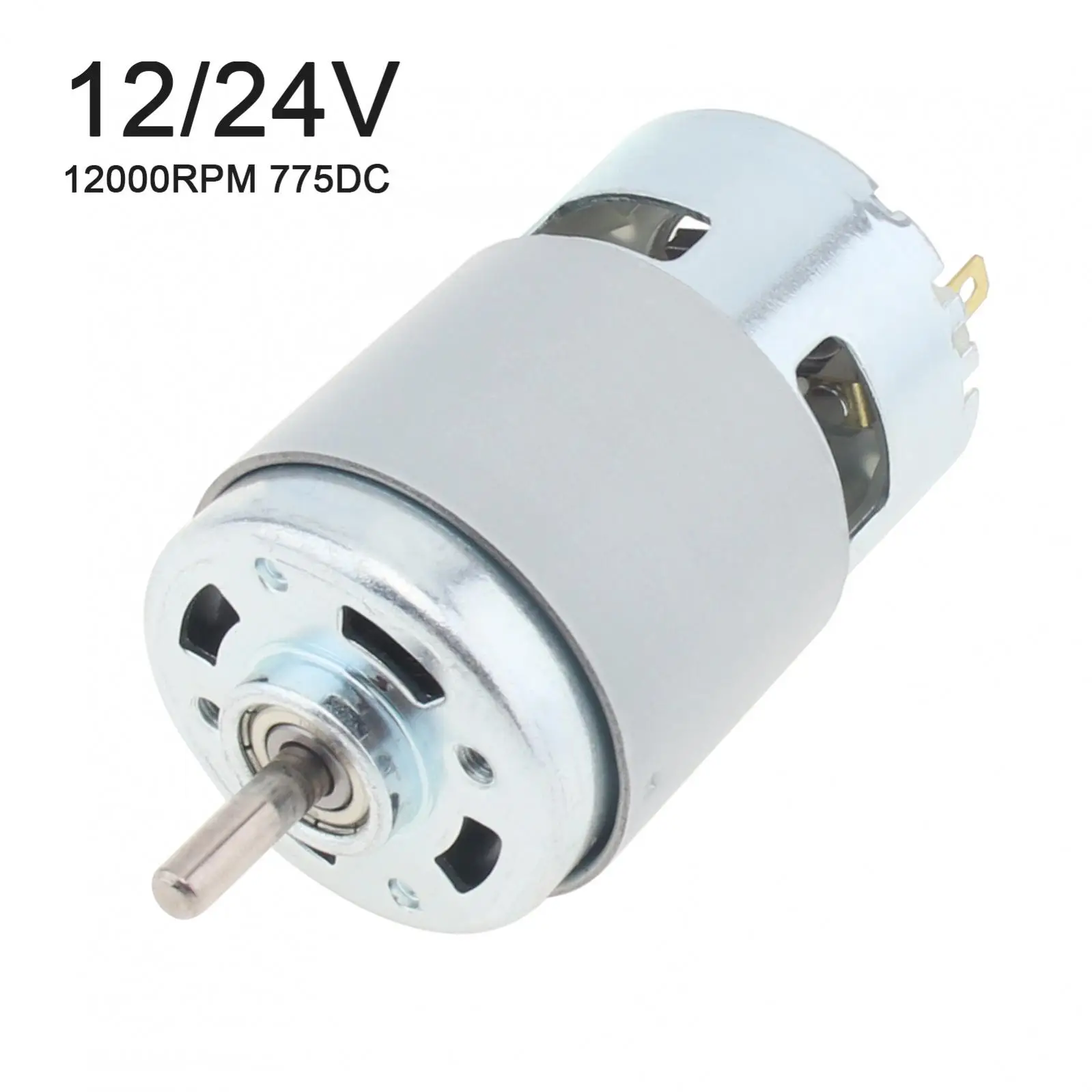 

775 DC Motor 12-24V 12000RPM Large Torque Micro Motor for Power Tools / DIY Toys / Vacuum Cleaners Fans with Double Ball Bearing