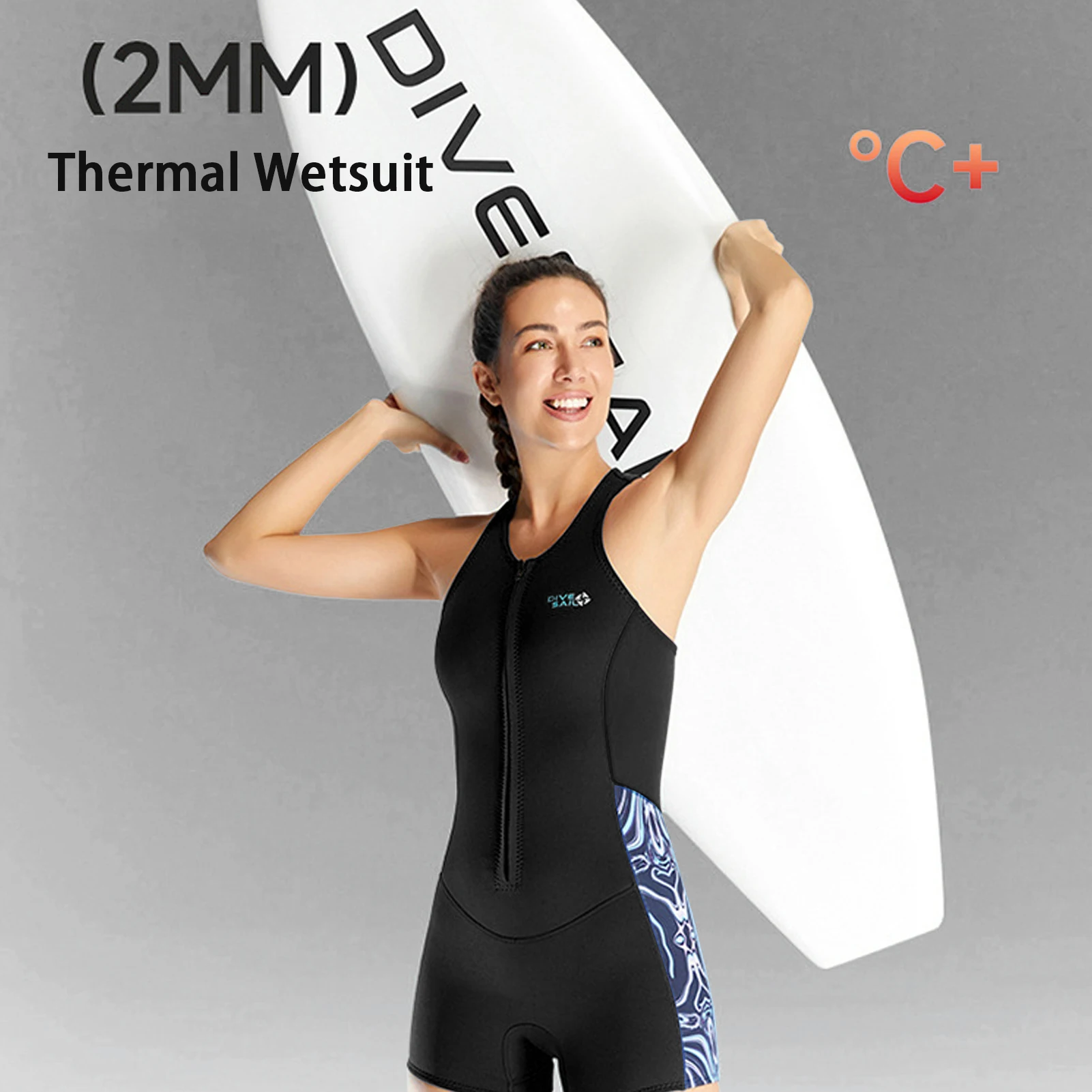 One Piece Wetsuit Women One Piece Shorty 2mm Neoprene Swimsuit Diving Shorty Suit with Front  for Swimming Diving