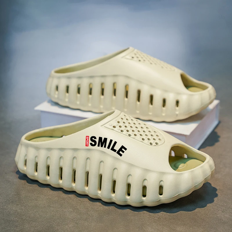 

Летняя мужская обувь, мягкие массажные тапочки на толстой подошве, мужские сандалии для дома и улицы, пляжная повседневная обувь, мужские шлепанцы