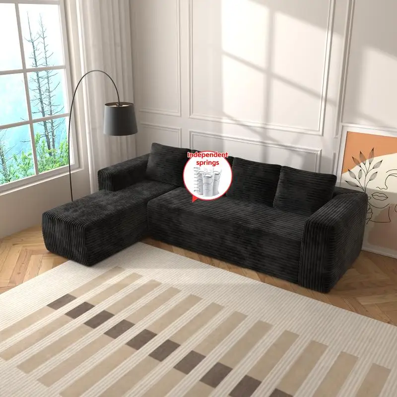 أريكة مقسمة على شكل حرف L، أريكة وحدات حديثة مع مقعد عميق، أثاث منجد لغرفة المعيشة وغرفة النوم، بدون تجميع #4