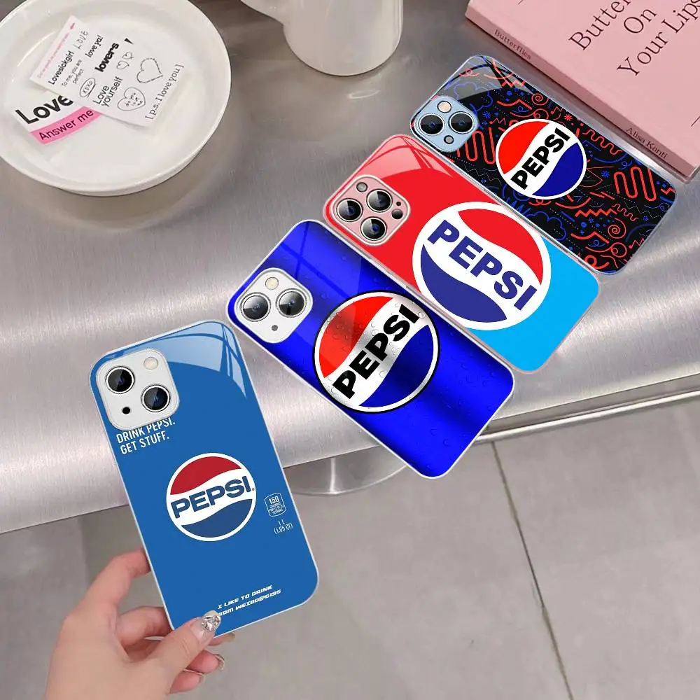 P-Pepsi para iPhone 14 13 12 Mini 11 Pro XS Max X XR 14 Plus cubierta de vidrio templado