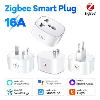 Zigbee Smart Plug 16A EU US UK Plug Energy Monitor Remote Control Timer Alexa Google Home