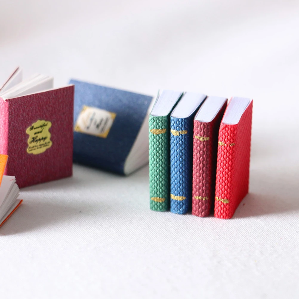 

8 Pcs Mini Books Photo naments Small House Decorations Accessory Furniture Paper Craft Model Miniature Scene Props