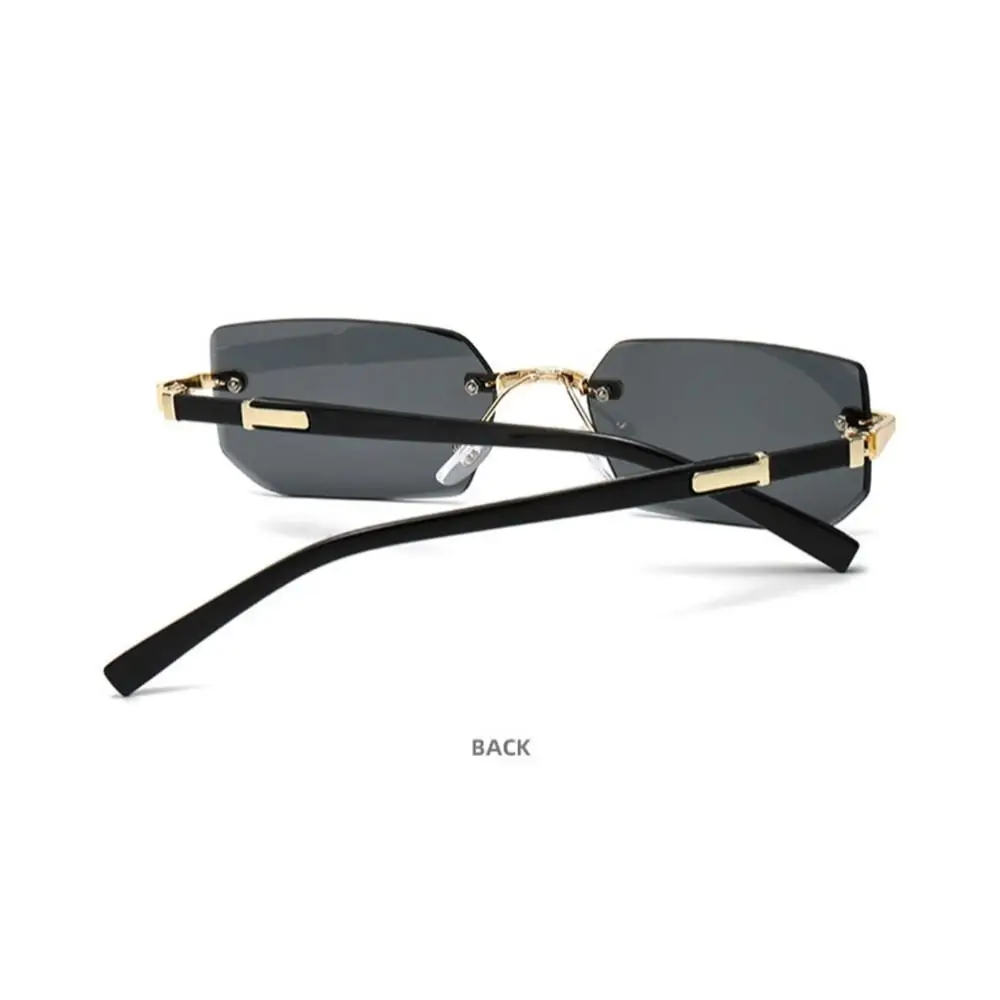 Trendy Rimless Sunglasses for Men Women Fashion Frameless Rectangle Sun Glasses Retro UV400 Shades Summer Goggles Eyewear