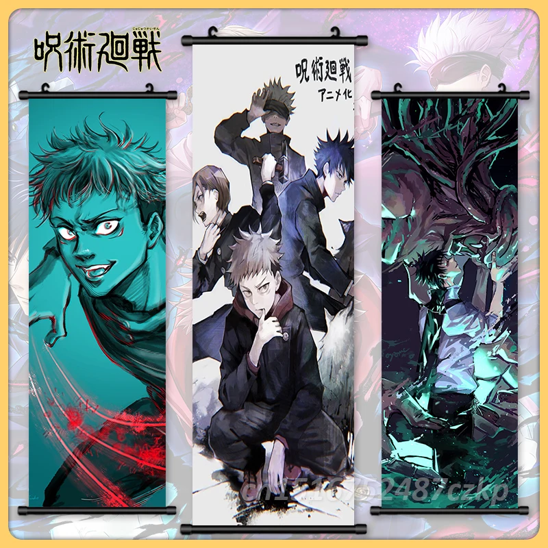 

Canvas Jujutsu Kaisen Wall Art Pictures Ryomen Sukuna Painting Print Poster Itadori Yuji Hanging Scrolls Anime Home Room Decor