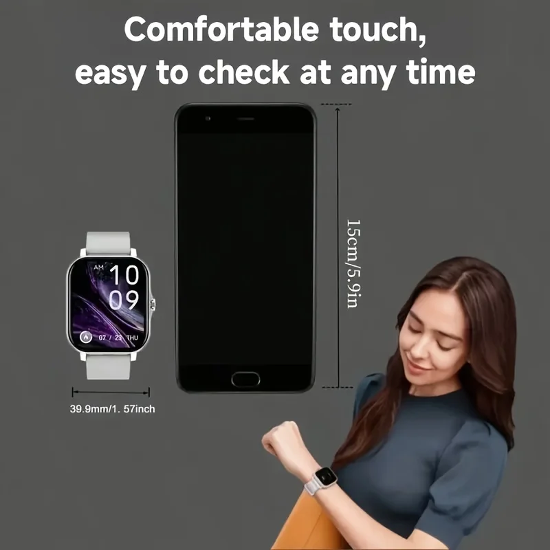 G.L ارتداء ساعة ذكية جديدة 1.83 بوصة HD عرض بلوتوث الاتصال معدل ضربات القلب النشاط تتبع Smartwatch الرجال النساء هدية عيد #6