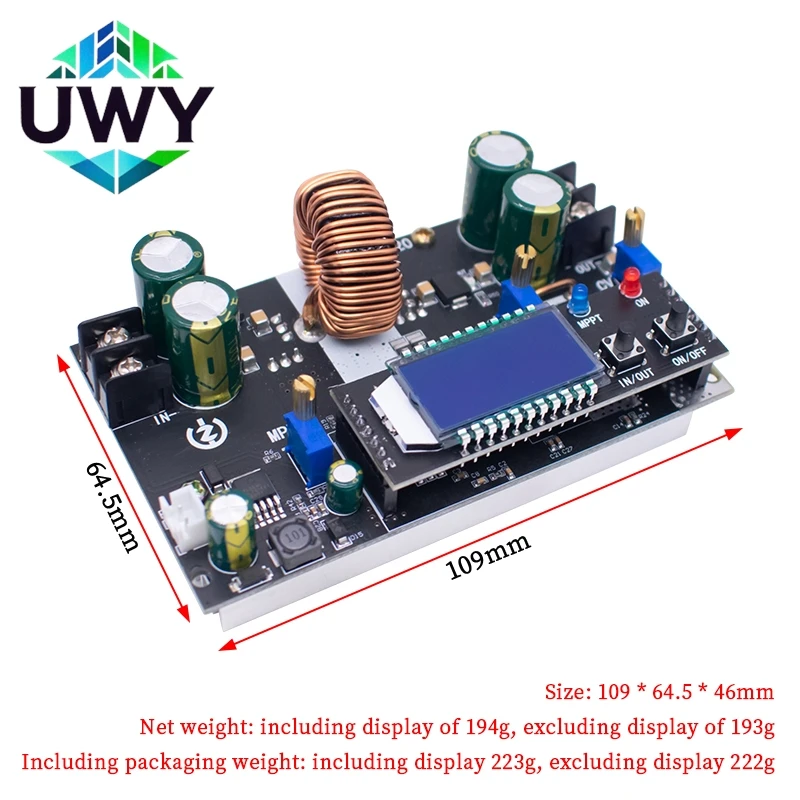 ZK-SJ20 Automatic Step Up Down Module MPPT Buck Boost Converter Power Supply Module Adjustable Board