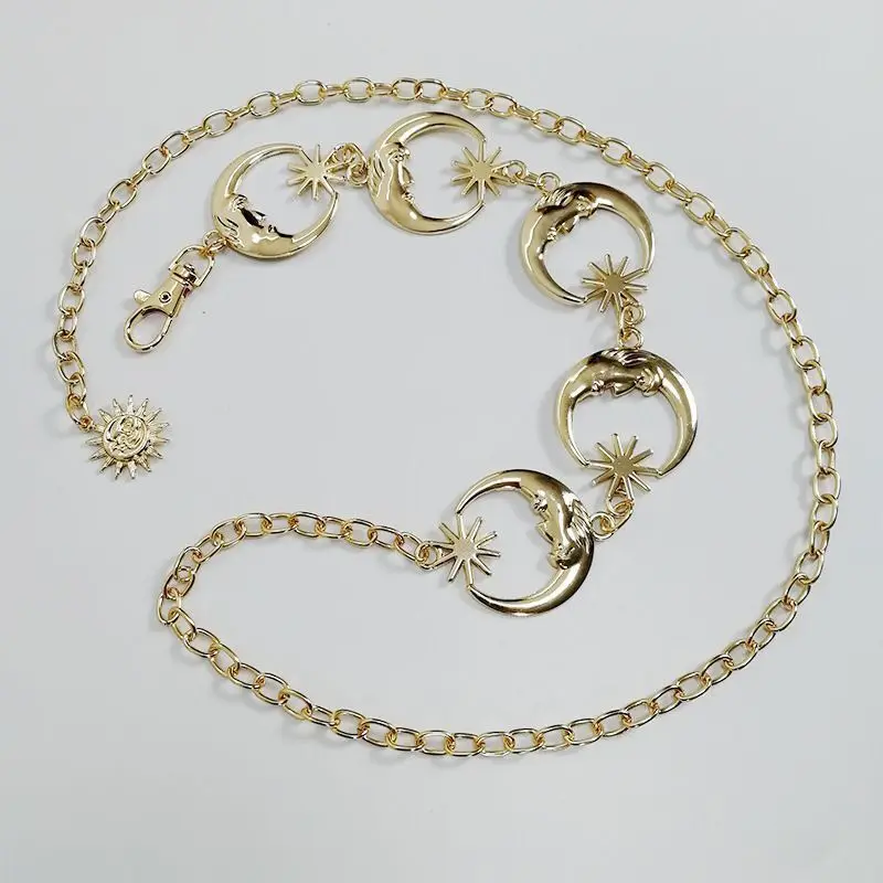 Fashion Moon Sun Metal Belts Women Vintage Waist Chain Pendant Waist Belts Dress Jeans Belts 1 Pc image 5