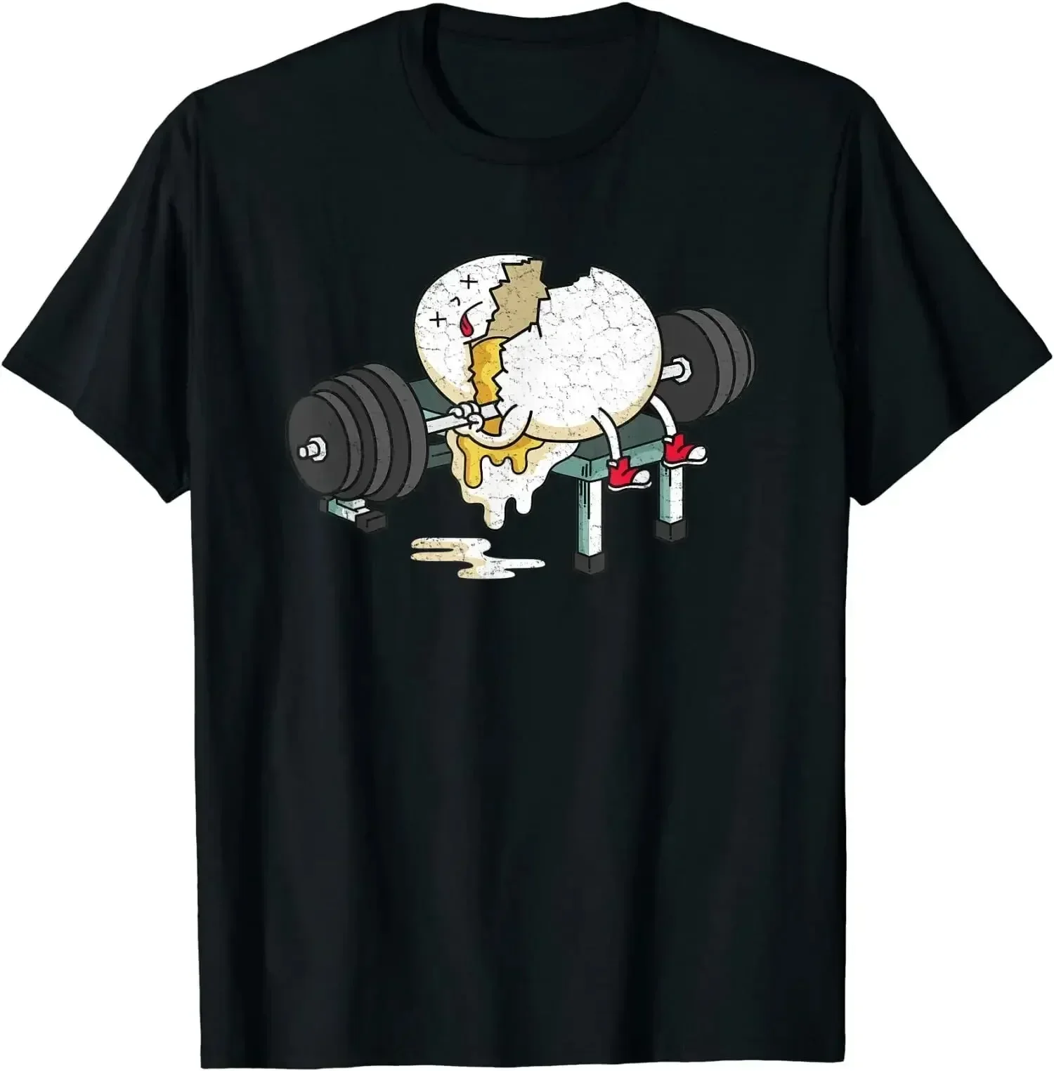 Men T Shirt Funny Egg Fitness Gym Lifting Workout Crewneck Men Casual Short Sleeve Print Tees Tops Dropshipping