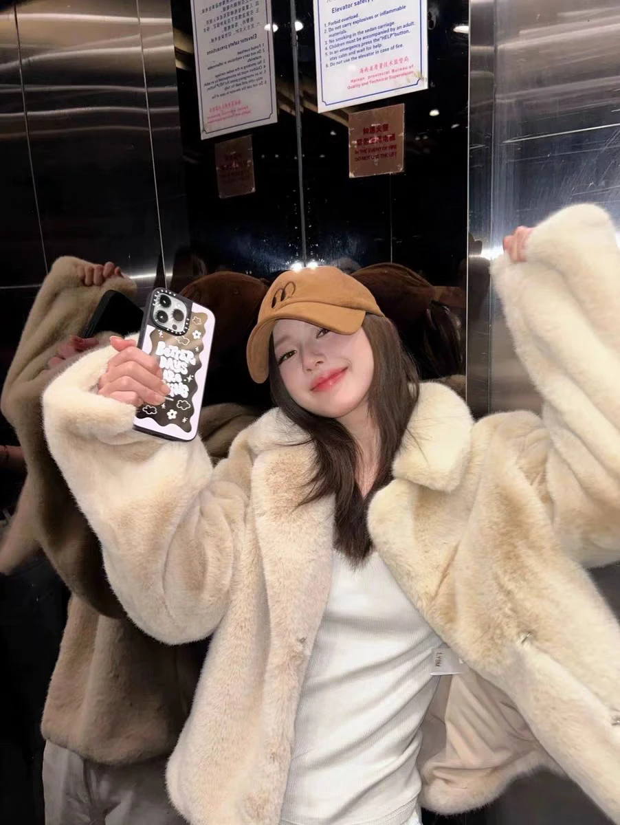 カジュアルファーカラーレザー Jaet Thiened ウィンターコート ロング Sve カラー ミッドレングス 通勤 Sle Small ence New Ar...