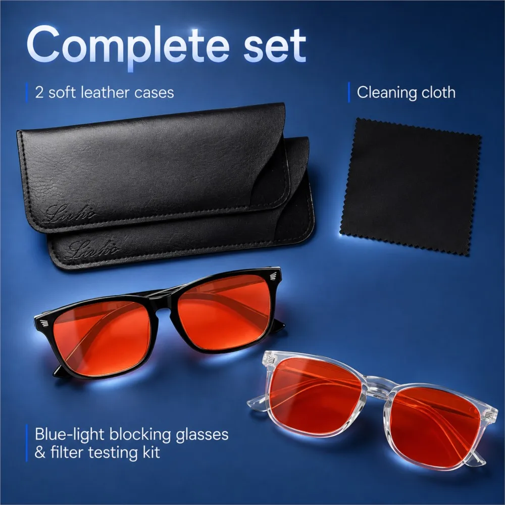Advanced Blue Light Blocking Gaming Glasses Red Lenses Better Sleep Prevent Screen Fatigue Computer Glasses Daily UV Protection view 6