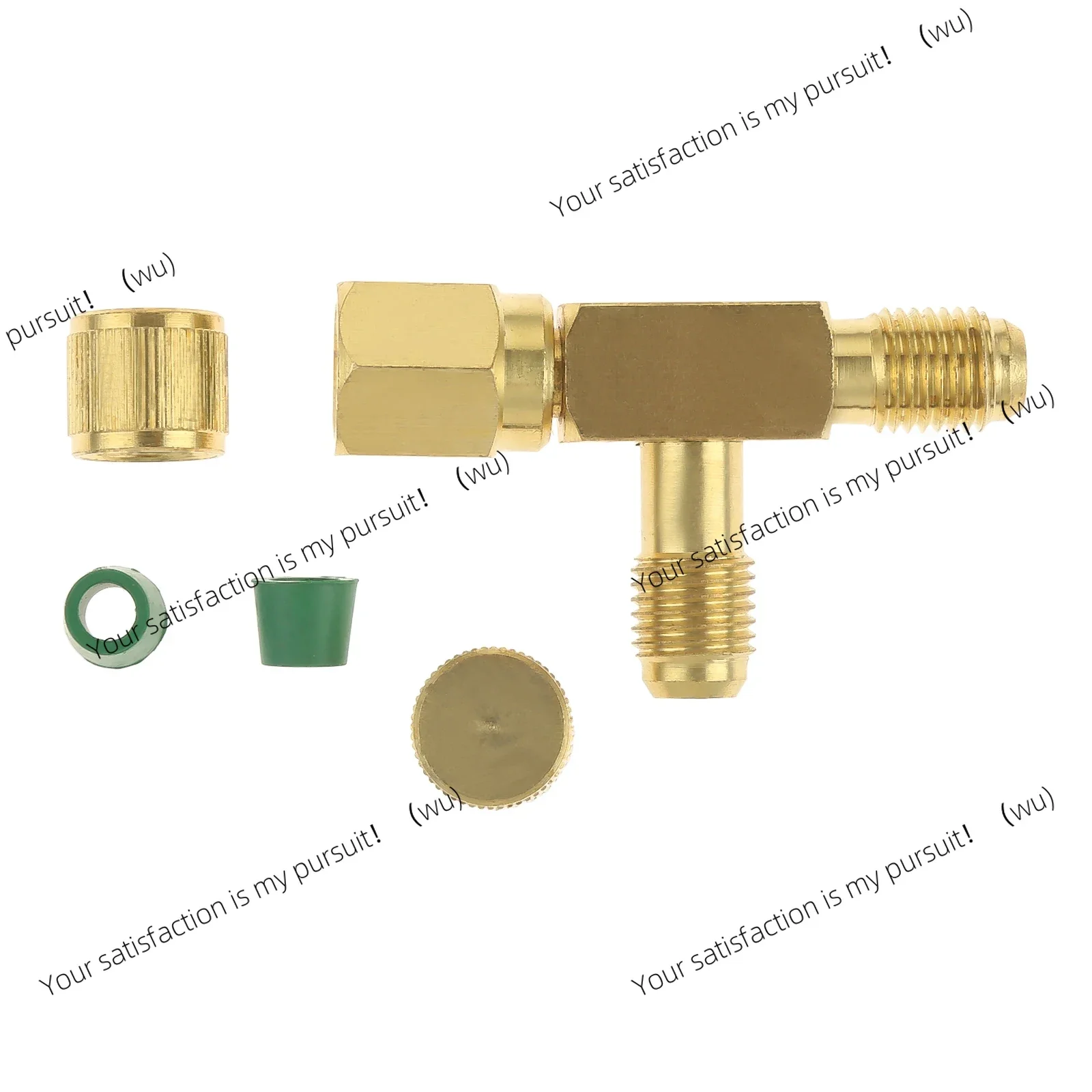 1Pc 1/4'' Valves Core Tee Adapter With Swivel Connector for Gauge Deep Vacuum Pump Manifold