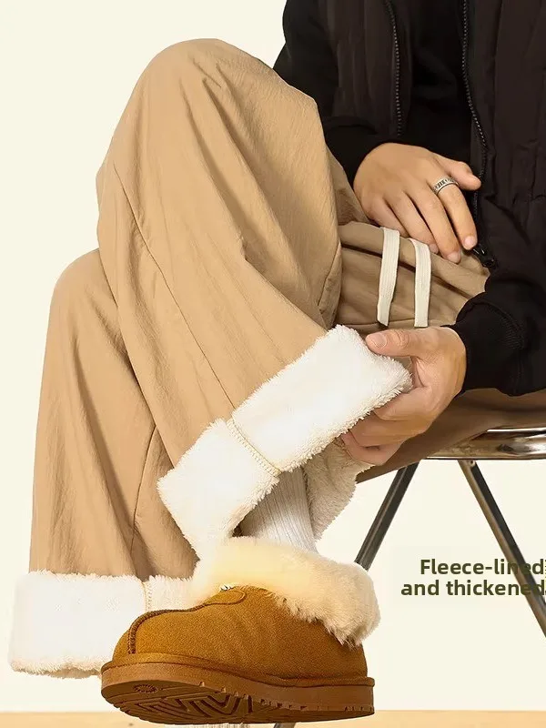 

Мужские зимние утепленные брюки Thiened Fce, прямые, повседневные, простые, ветрозащитные, для температур ниже 40°C...