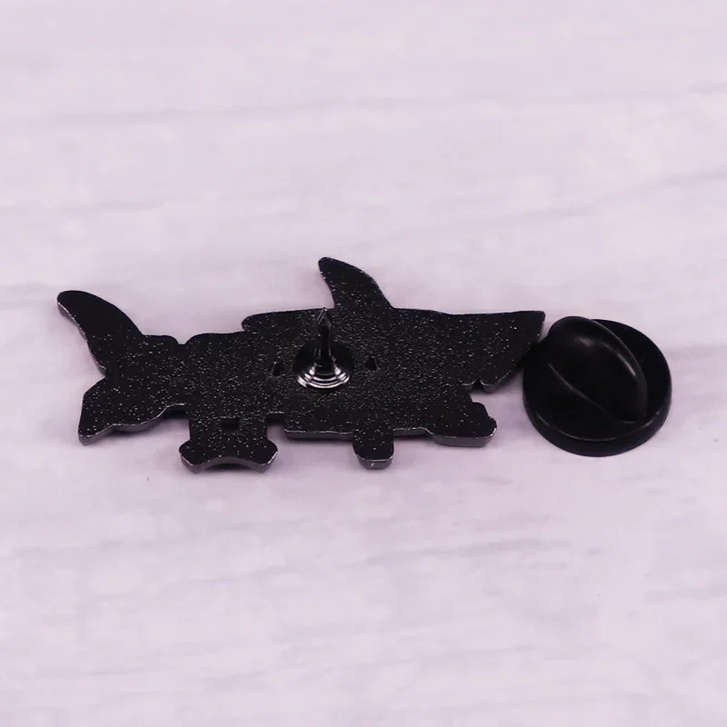 Arcane Shark Enamel Brooch Anime Jinx Pin Badge Backpack Lapel Bag Accessories Jewelry for Boys Girls Cartoon Fans