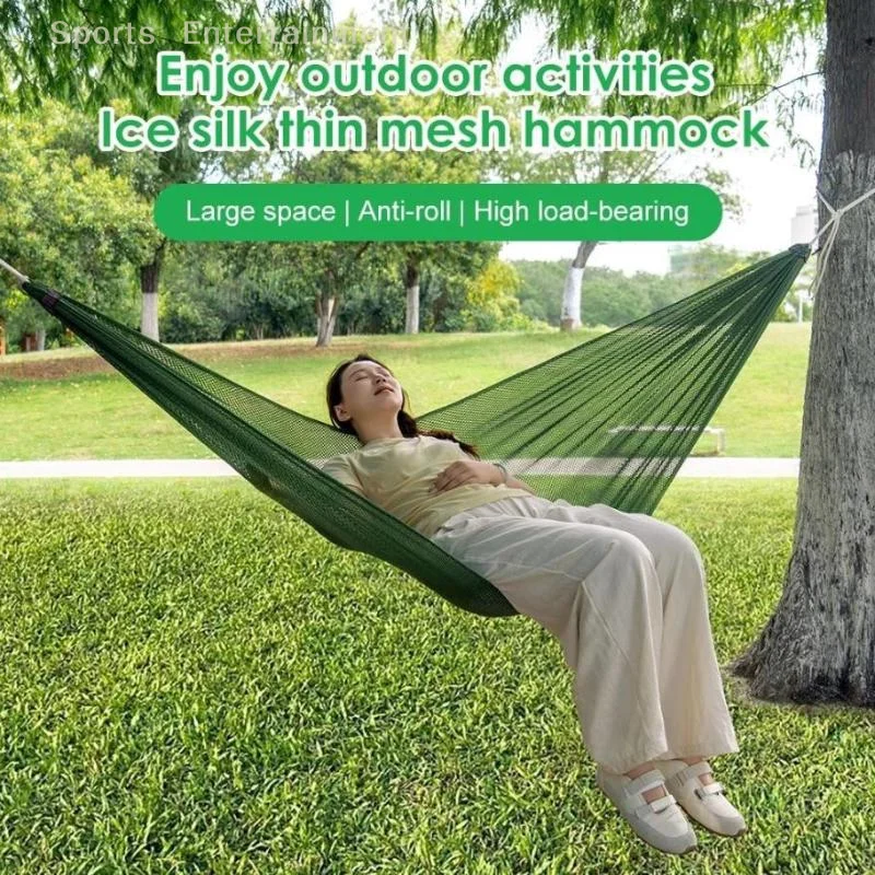 1 قطعة المشي لمسافات طويلة في الهواء الطلق Duyan الجليد أرجوحة حريرية 180 كجم التخييم طوي أرجوحة السفر أرجوحة مع حقيبة التخزين