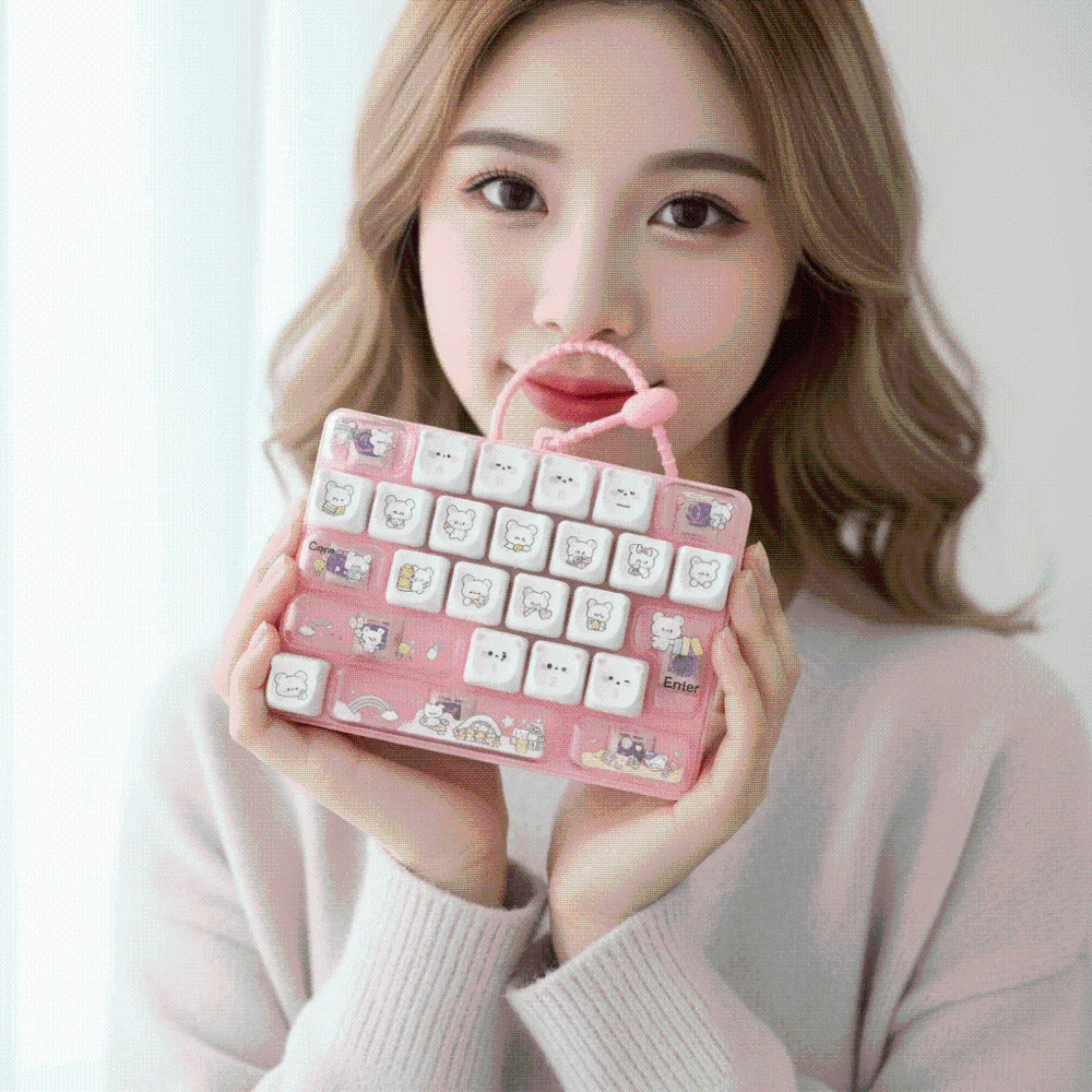 26 Mechanical Keys Keyboard Fidget Rainbow Compact Size Mini Mechanical Keypad Bright Colors Durable Plastic