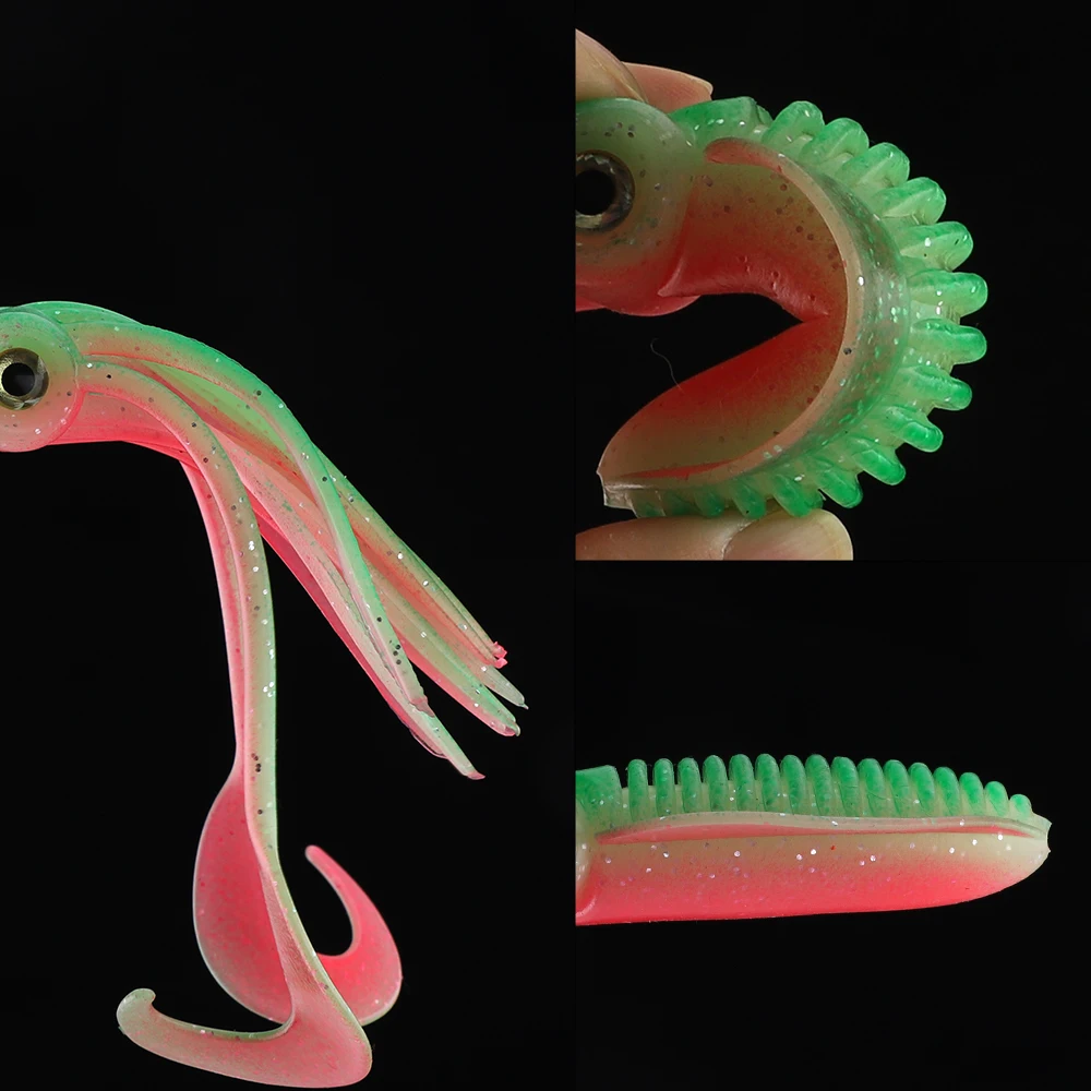 FISHINGFANS 12cm 15cm 18cm Fishing Soft Squid Lure Luminous/UV Squid Jig Fishing Lures For Sea Fishing Wobbler Bait