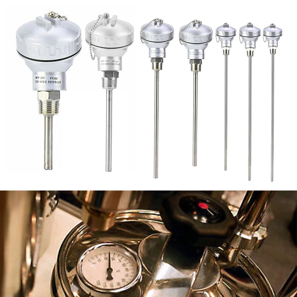 

All Temperature Controllers Compatibles RTD PT100 Temperature Sensors Probe 12 NPT Thread Thermocouples Terminal Heads