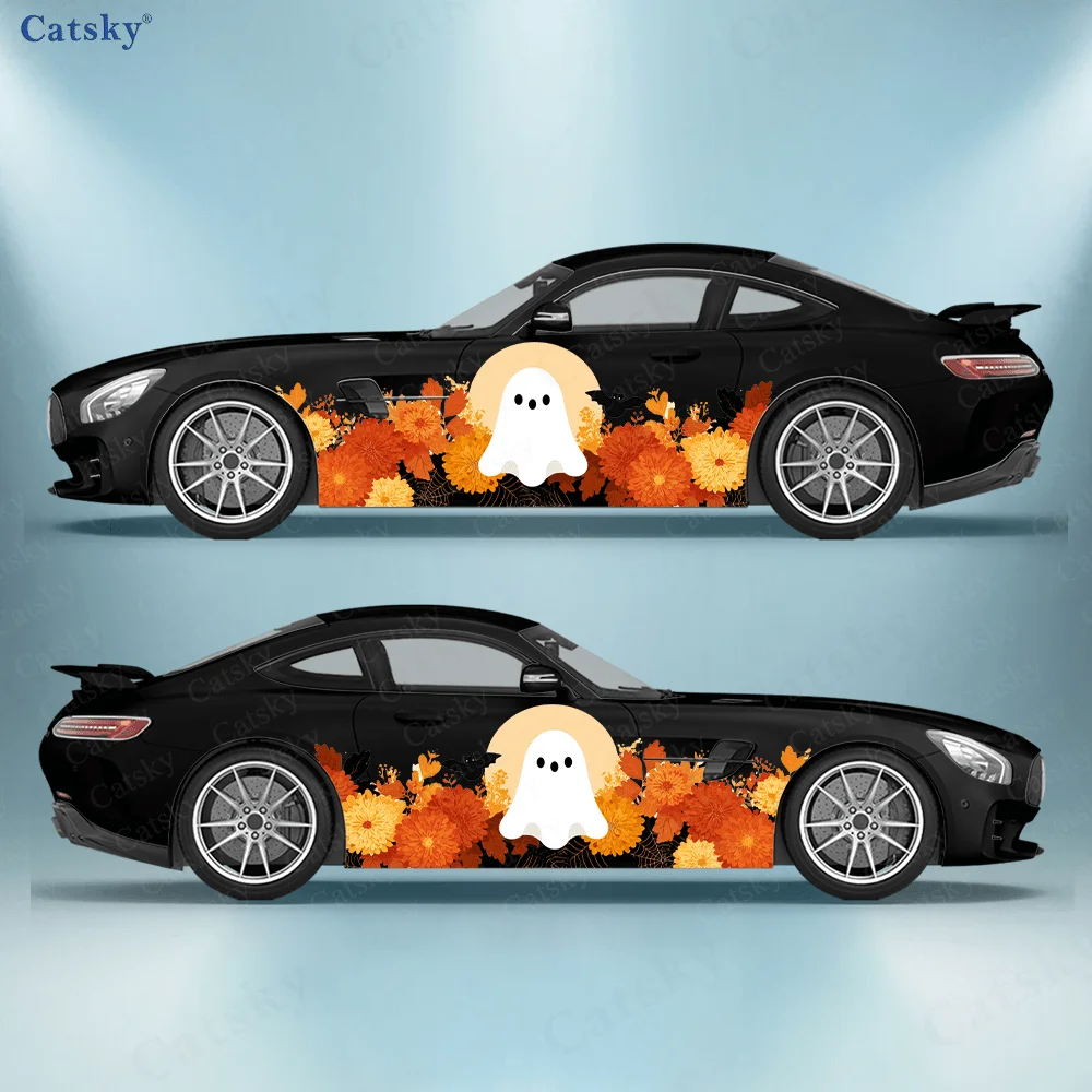 

White Ghost Decal in The Shape of A Daisy Flower, Suitable for Cars and Trucks, Durable, Fade-resistant, Easy To Install