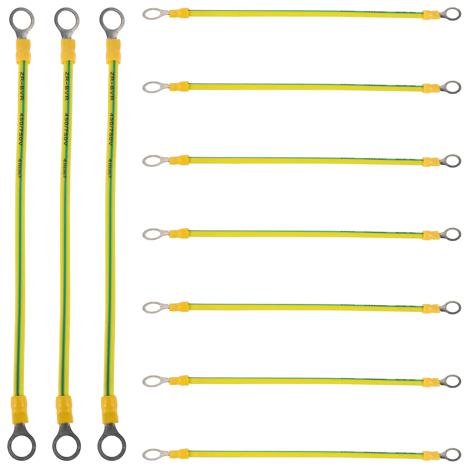 

10Pcs Ground Cable Copper Wire Ground Strap Flexible Stable Grounding Wire Cable for Automotive Grounding