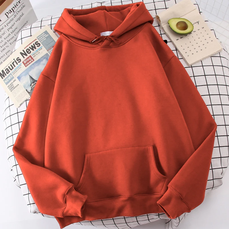 Herbst Casual frauen Solide Hoodie Komfortable Stretch Sweatshirts Lose Tasche Warme Kleidung Mode Straße Weibliche Pullover – Detail 13