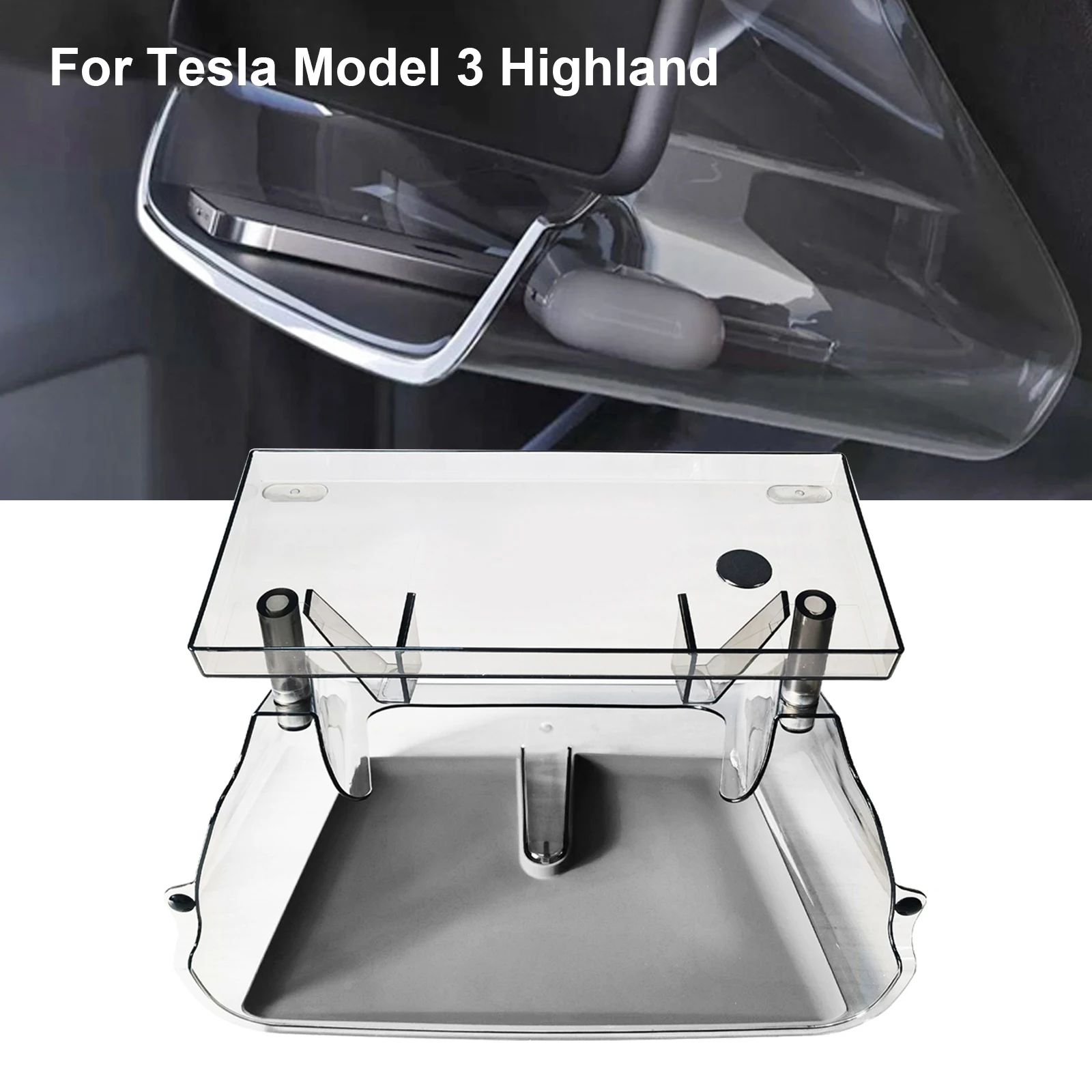 

2in1 Hidden Pro Screen Storage Box For Tesla Model 3 Highland 2024 Magnetic Large Space Storage Tissue Box Holder Accessories