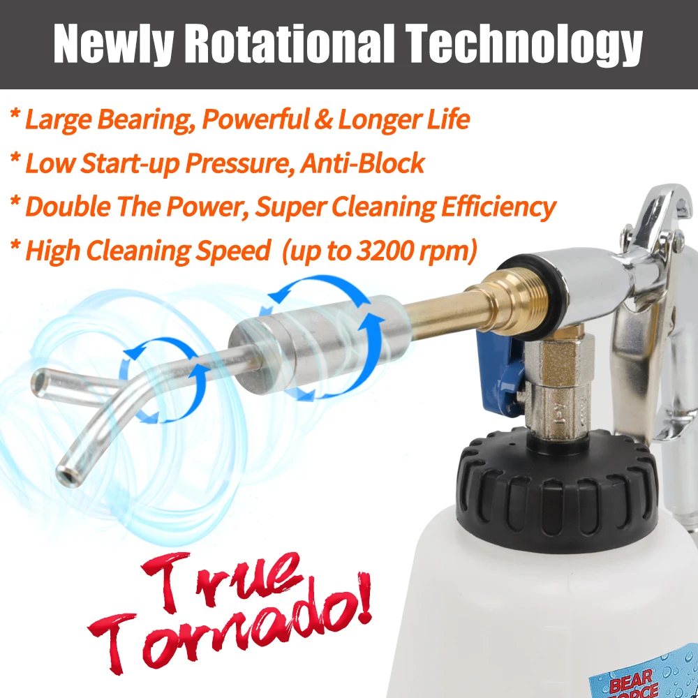 Tornado Pneumatic Air Foam Gun High Pressure Car Wash Interior Deep Cleaning Gun Espuma Tool for Tornador Detailing Tool