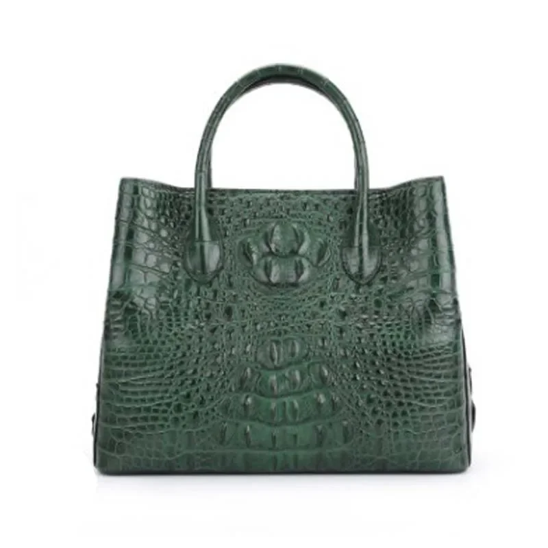 dongou  crocodile  Female bag  Inclined shoulder bag  crocodile  Back part  bone skin women handbag