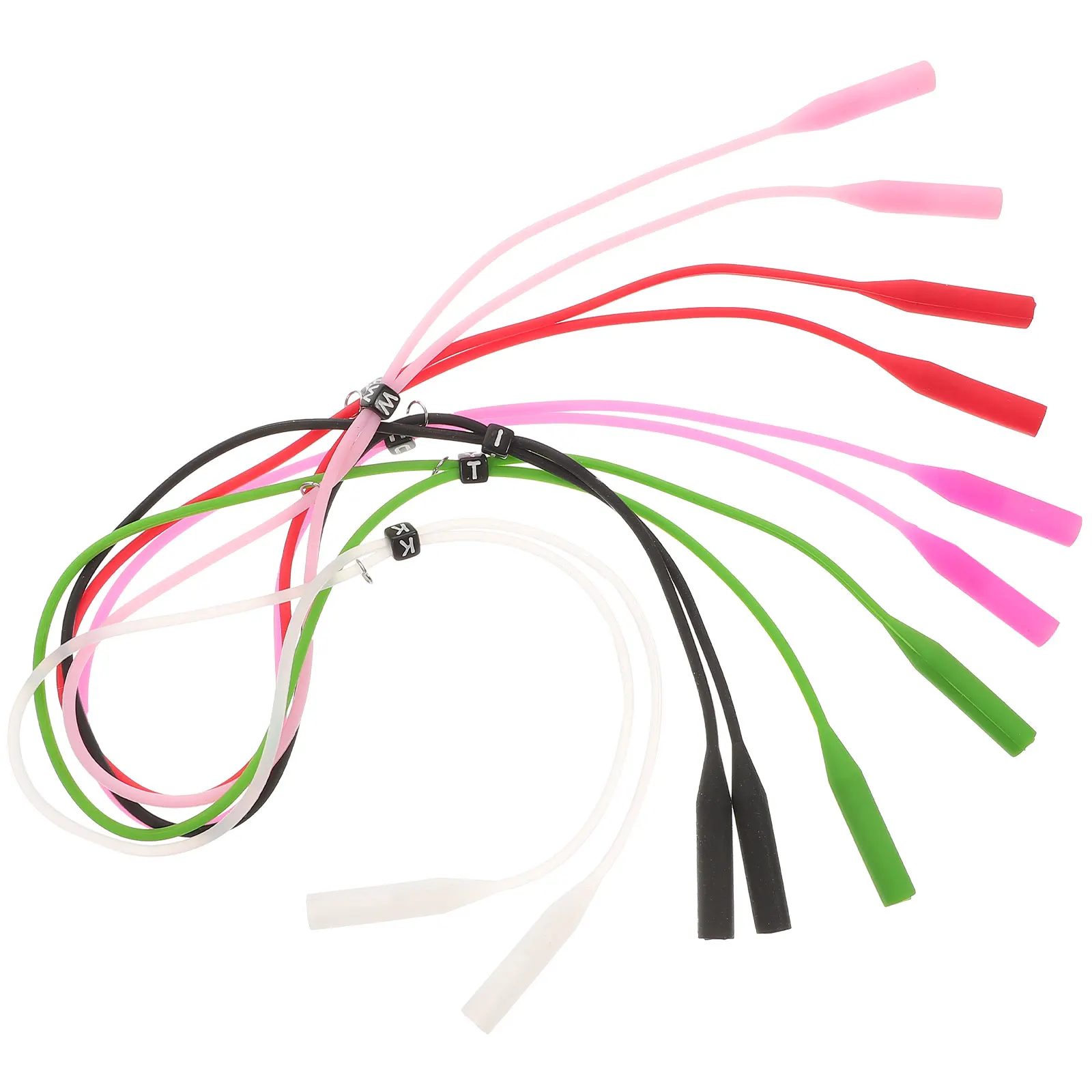 

6pcs Non slip Glasses Lanyard Colorful Sports Rope Alphabet Buckle Nylon Cord Sunglasses Retainer Durable Safe