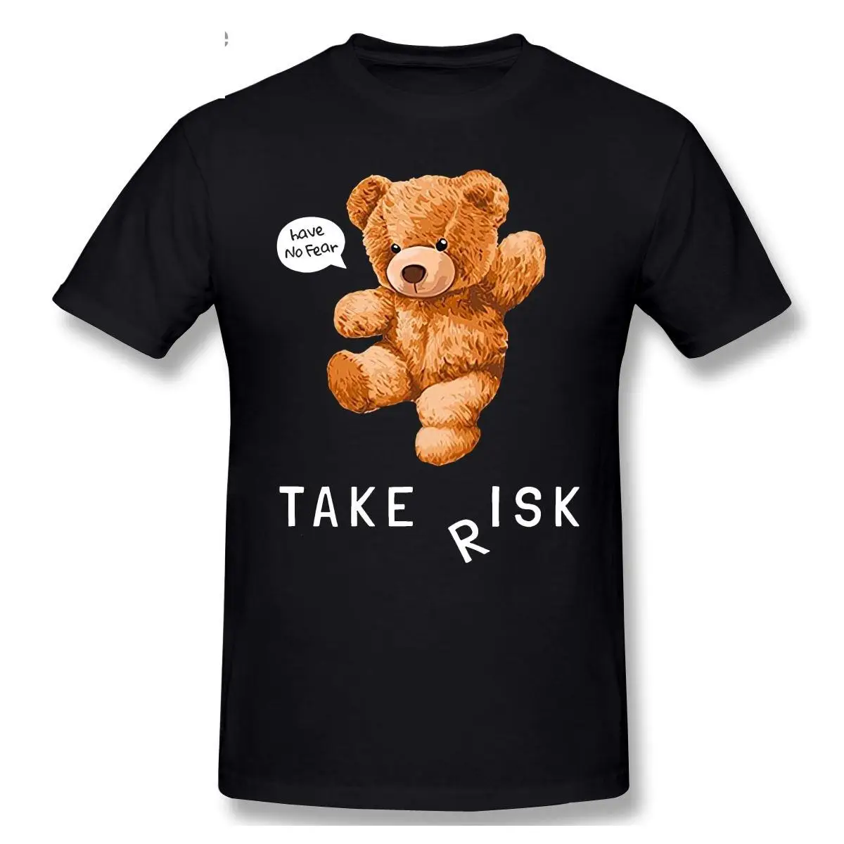 

TAKE RISK Teddy Bear T shirt Harajuku T-shirt Graphics Tshirt Brands Tee TopF