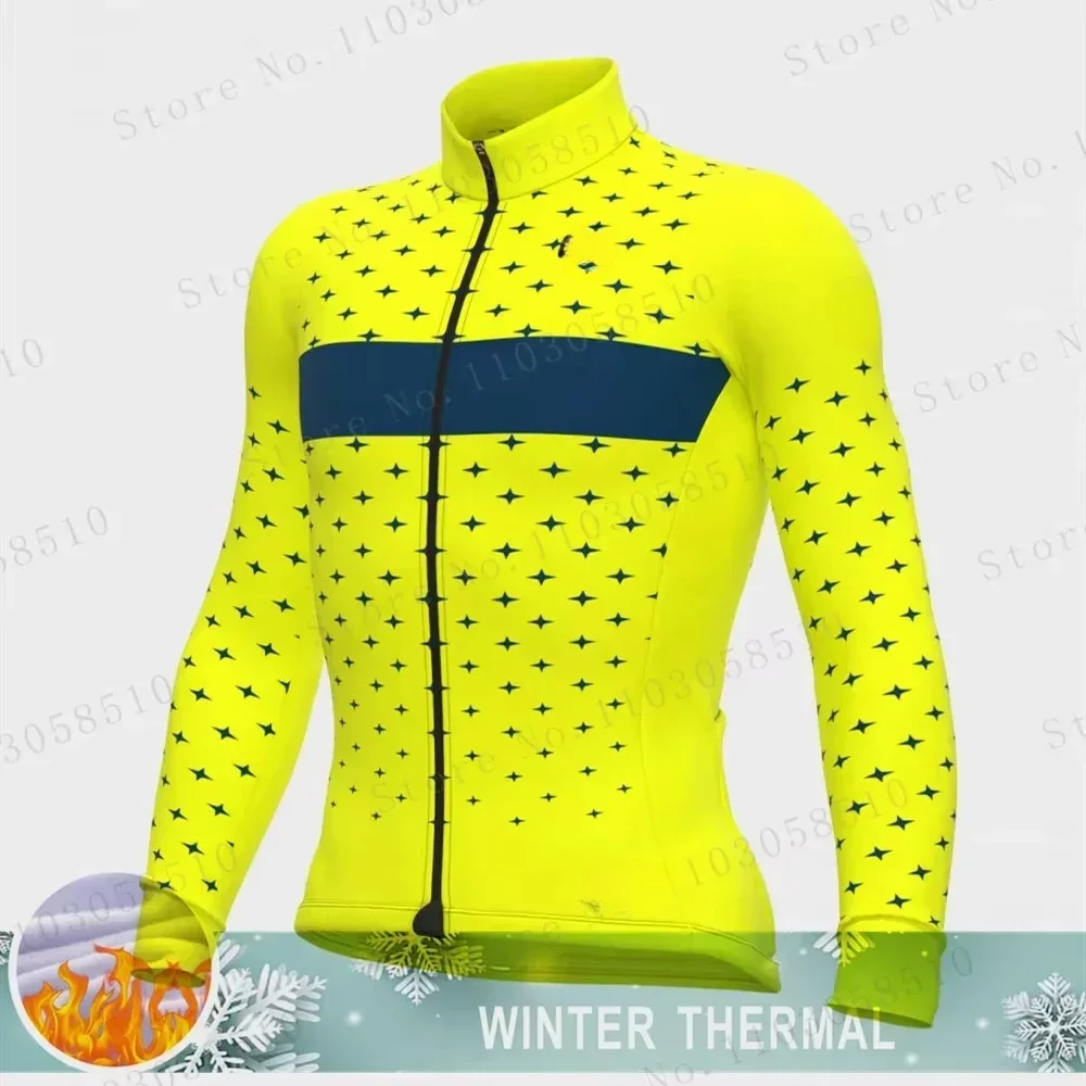 

NEW Men Winter Cycling Jacket Long Sleeve Fleece Weatherproof Windbreaker MTB Bicycle Outdoor Sport Clothing Warm Jersey Coat