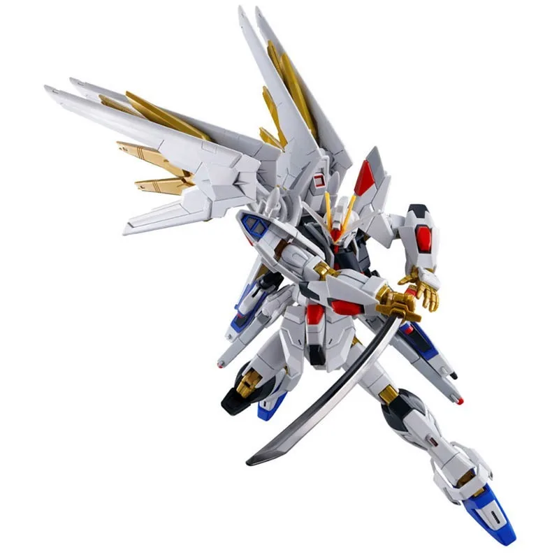 Bandai oryginalna MIGHTY STRIKE FREEDOM GUNDAM HG Anime figurka Robot kolekcjonerski Model montażowy zabawki ozdoby prezent dla dzieci