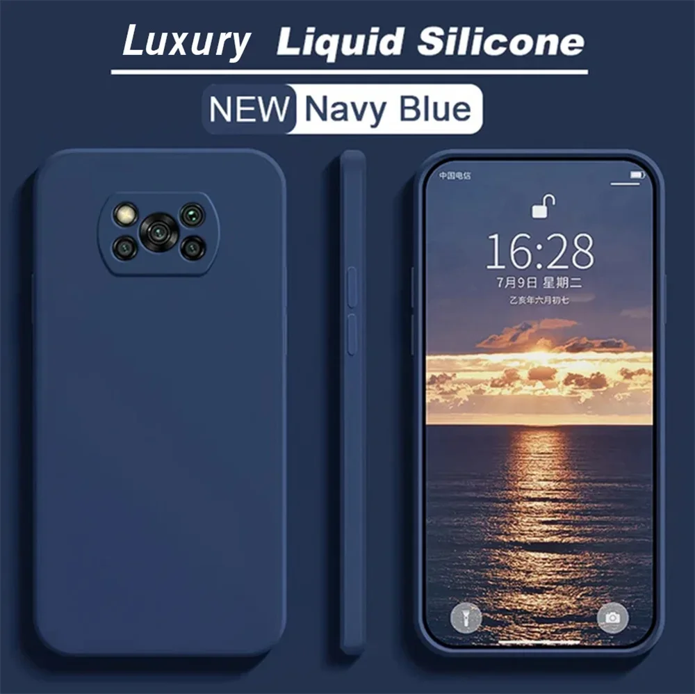 Flüssigkeit Silikon Luxus Klassische Zurück Abdeckung Für Xiaomi Poco X3 Original Weiche Fall Für Xiaomi Poco X3 Pro NFC X3 GT Pocox3 Pro