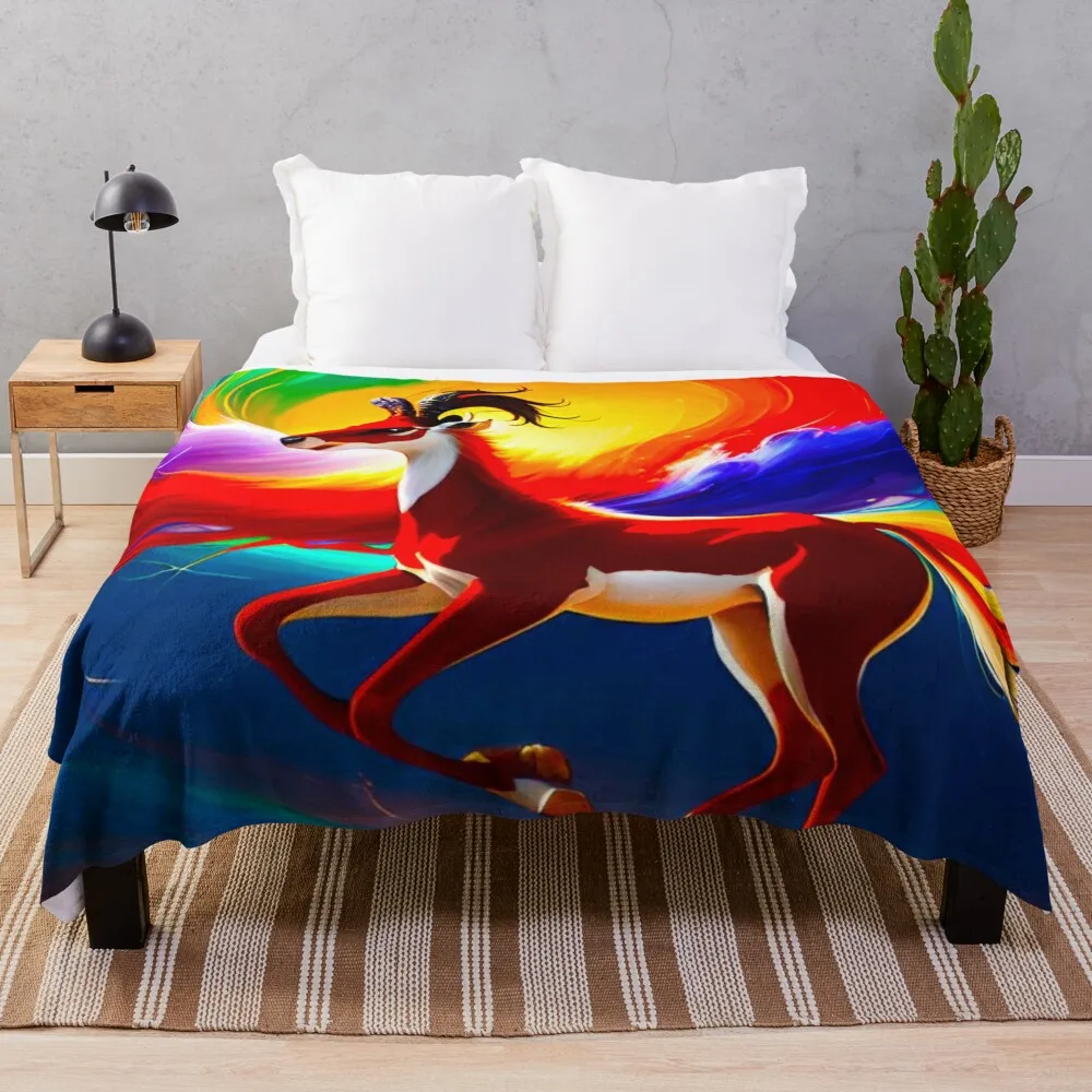 Vibrant Grace: Antelope’s Dash Across African Plains Throw Blanket valentine gift ideas Sofa Throw warm for winter Blankets