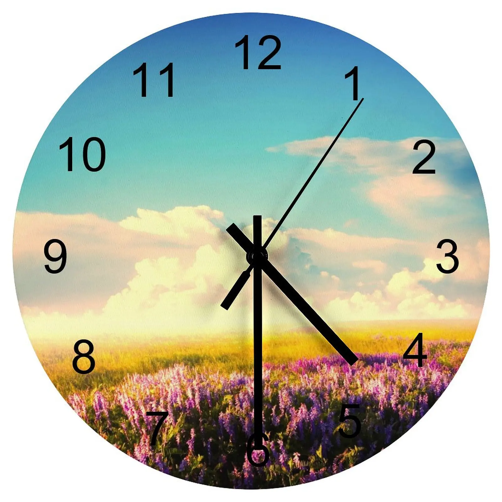 

Garage Wall Clock Breathtaking nature Clocks 12 inch Mute Wooden Round Artistic Circular Classic