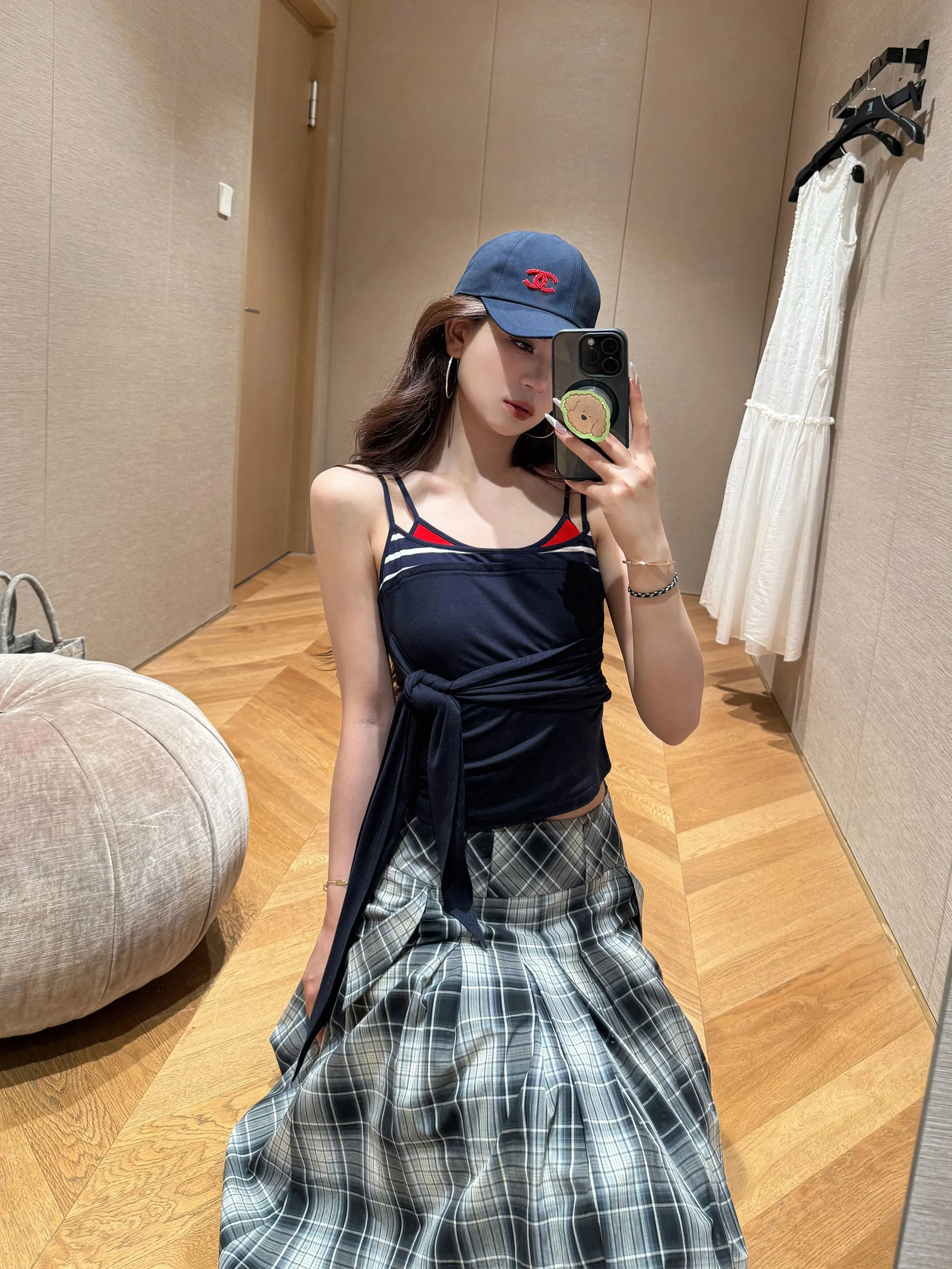 

NancyCavally Sailoring Miu Sle Color Blo Wool Blend Tank Top Women's Slim Fit Street Sle Fabric Casual Summer Wear