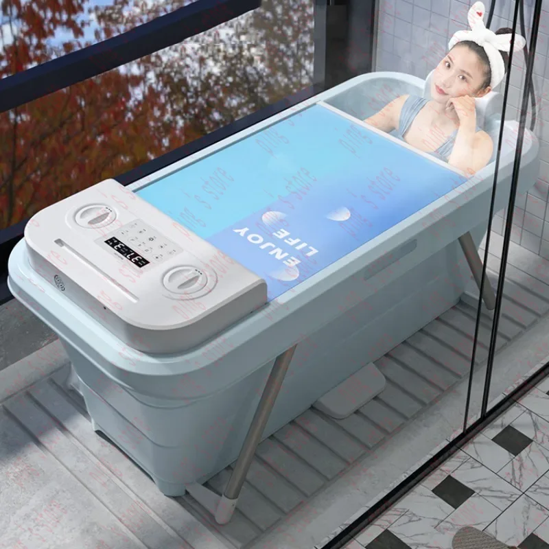 Automatic Foldable Spa Bathtub Heating Sweat Steaming  Comfortable Home Portable Bucket Adult Full Body Bath 