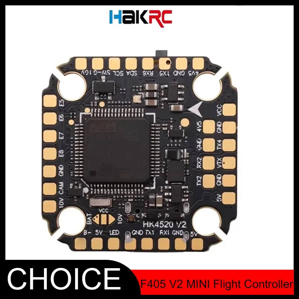 

HAKRC F405 V2 MINI Flight Controller with ICM42688 - Dual BEC 5V/3A & 9V/2.5A, Baro Gyro for FPV Racing/Freestyle Drone