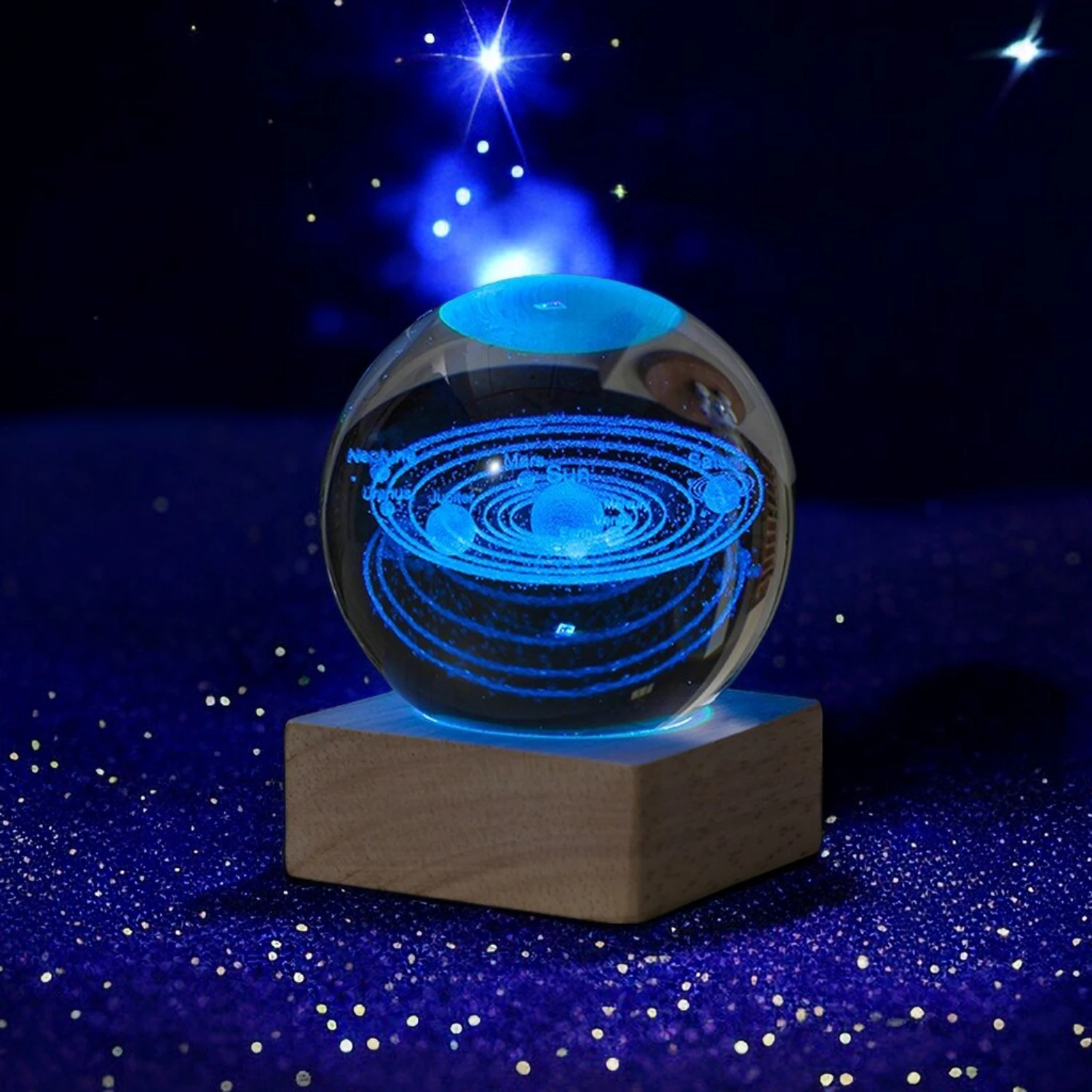 Lampe de Nuit Boule de Clip, Inspirée du Thème Solaire, Partie de la Série Créative Voie Lactée Cosmos, Lits Parfaits