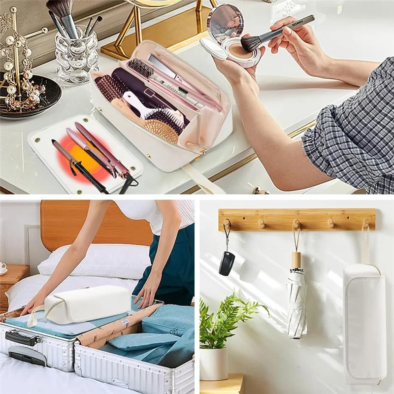 ABRE-Hair Tools حقيبة سفر أدوات الشعر حقيبة سفر مع حصيرة أداة الشعر المنظم حقيبة حمل أدوات الشعر حقيبة سفر الشعر