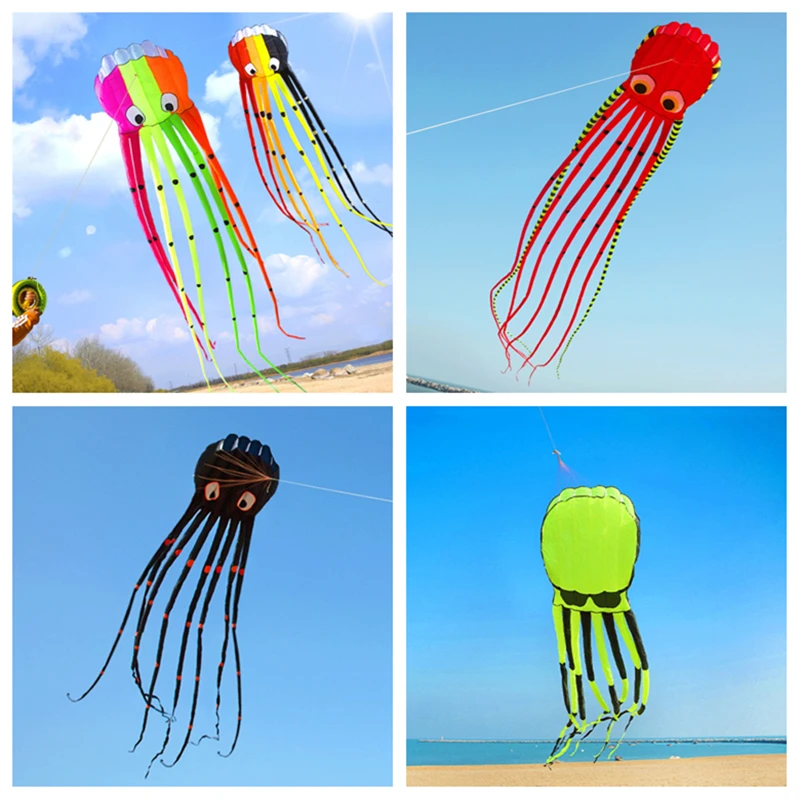 Free Shipping 8m octopus kites flying for adult kites flying parachute outdoor fun sports kites hawk kites albatross kites fun