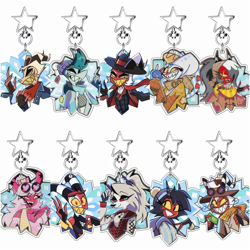 

Recycled Acrylic Keychain for Helluva Boss Verosika Mayday Stolas Blitzo Loona Fizzarolli Anime Peripheral Keychain Cute Gift
